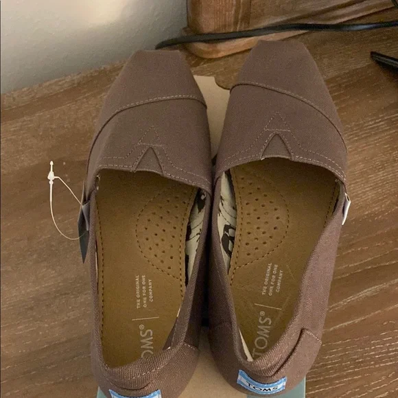 TOMS Brown/Ash Canvas Slip-Ons - Picture 8 of 9